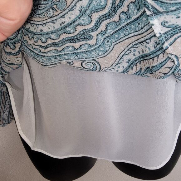Whbm floral paisley open sleeve peasant top size Small - Picture 6 of 8